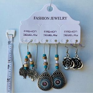 ➷ 5/$25 Growth Themed Set of 3 Pairs of Earrings NWOT